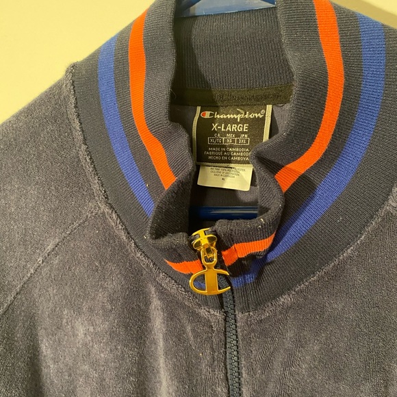 Champion Retro Style Terry Fabric Men’s Long Sleeve Athletic Jacket - XL - Picture 3 of 3